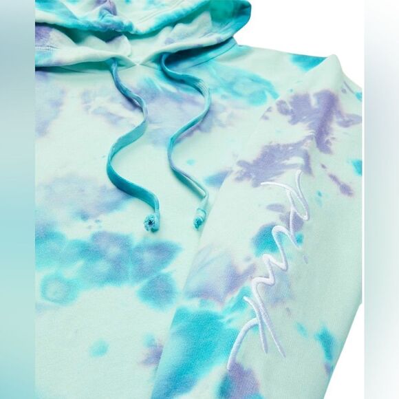 NWT Victoria's Secret PINK Fleece HOODIE Sweatshirt Dress Tie Dye XS - Picture 4 of 11